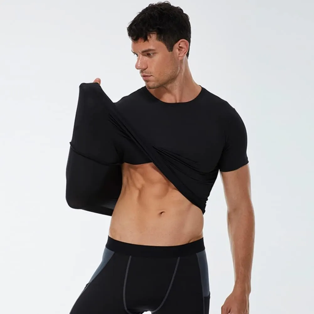 1 or 2 Pack Men's Compression Shirts Short Sleeve, Workout T-Shirt Quick Dry Baselayer Sport Shirt Running Tops