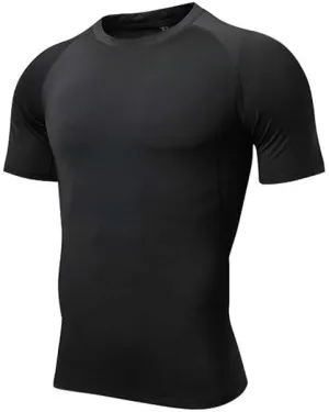 1 or 2 Pack Men's Compression Shirts Short Sleeve, Workout T-Shirt Quick Dry Baselayer Sport Shirt Running Tops