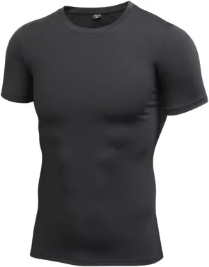 1 or 2 Pack Men's Compression Shirts Short Sleeve, Workout T-Shirt Quick Dry Baselayer Sport Shirt Running Tops