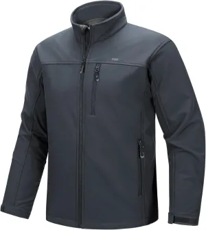 33,000ft Men's Waterproof Softshell Jacket Warm Fleece Lined Windbreaker Lightweight Soft Shell for Travel Hiking Golf