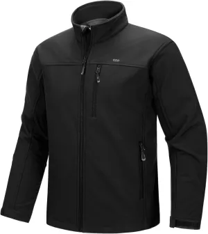 33,000ft Men's Waterproof Softshell Jacket Warm Fleece Lined Windbreaker Lightweight Soft Shell for Travel Hiking Golf