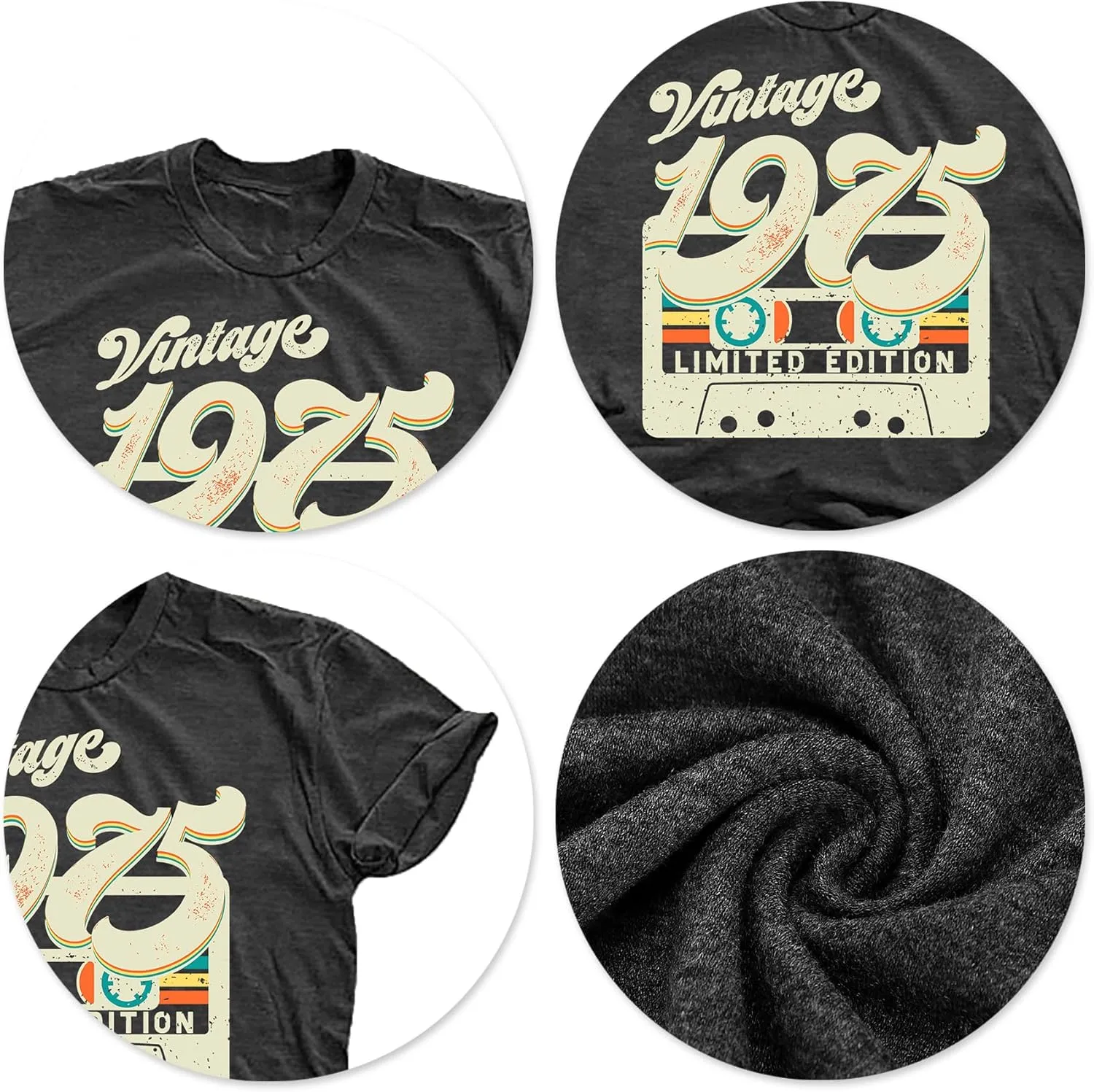 50th Birthday Gifts for Women Fifty Birthday Shirts: Vintage 1975 Shirt 50 Years Old Birthday Party Graphic T-Shirt