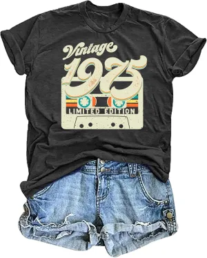 50th Birthday Gifts for Women Fifty Birthday Shirts: Vintage 1975 Shirt 50 Years Old Birthday Party Graphic T-Shirt