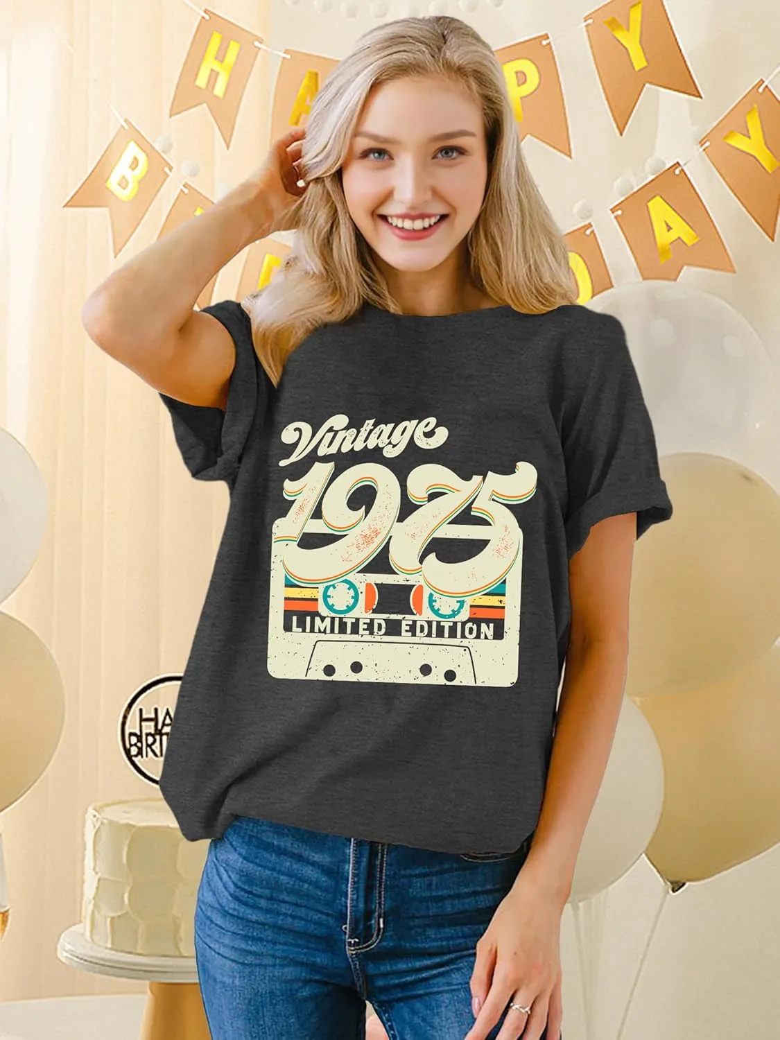 50th Birthday Gifts for Women Fifty Birthday Shirts: Vintage 1975 Shirt 50 Years Old Birthday Party Graphic T-Shirt