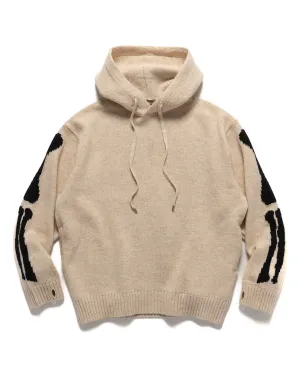 5G Wool BONE Hood Sweater Ecru