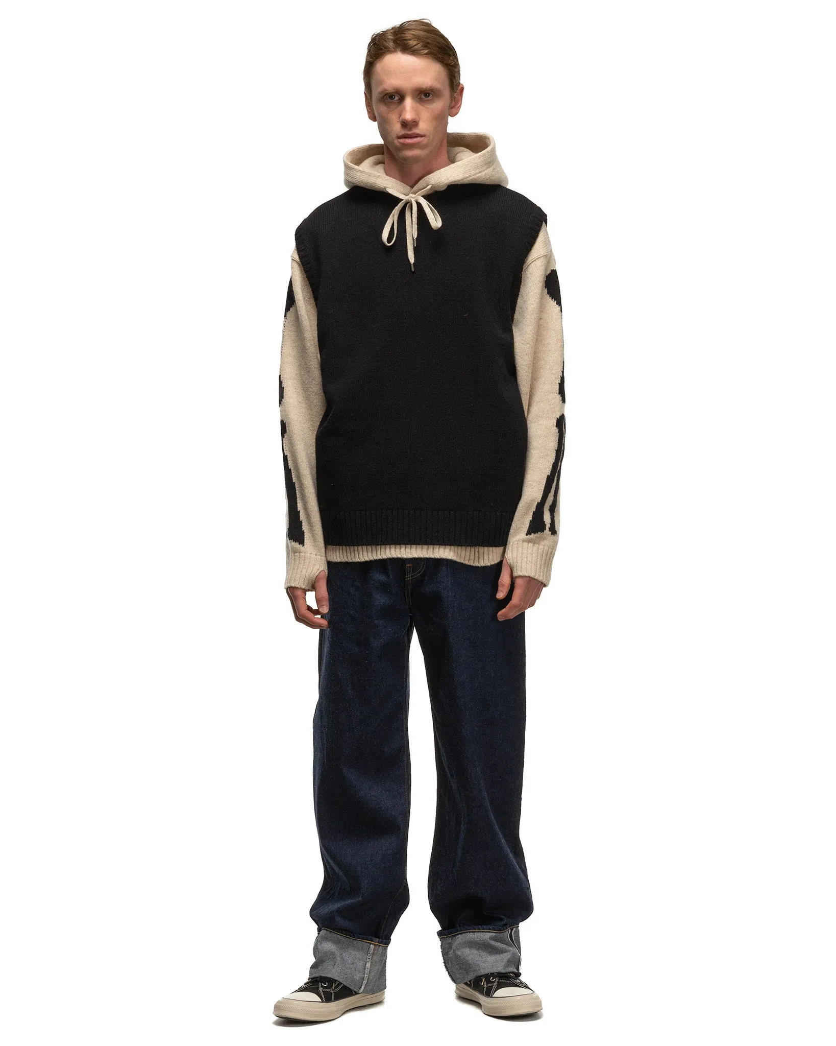 5G Wool BONE Vest Black