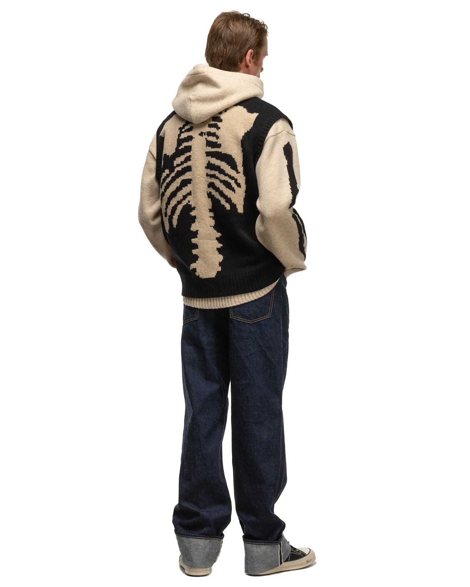 5G Wool BONE Vest Black