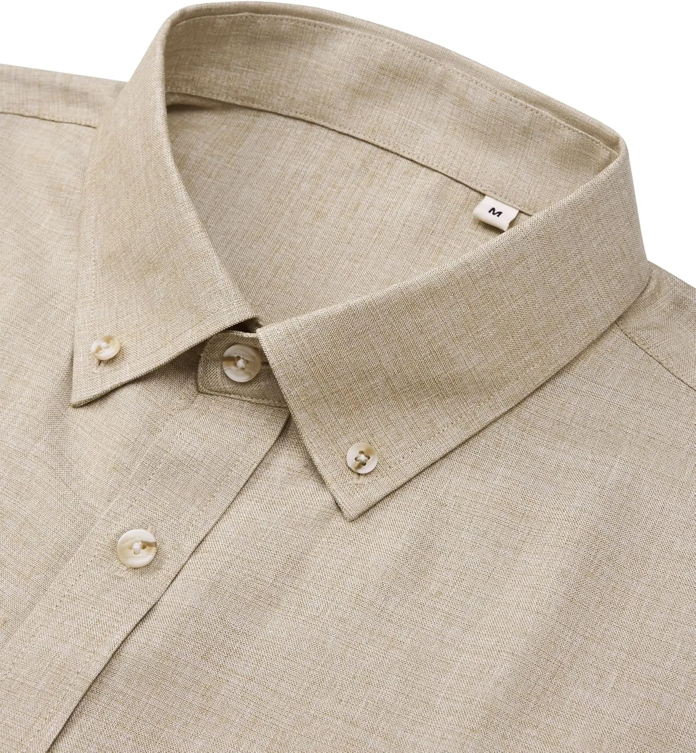 Alimens & Gentle Men's Casual Linen Shirts Short Sleeve Button Down Summer Beach Casual Shirt