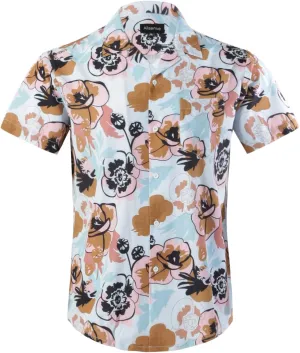 Allsense Men's Short-Sleeve Button-Down Tropical Hawaiian Shirt