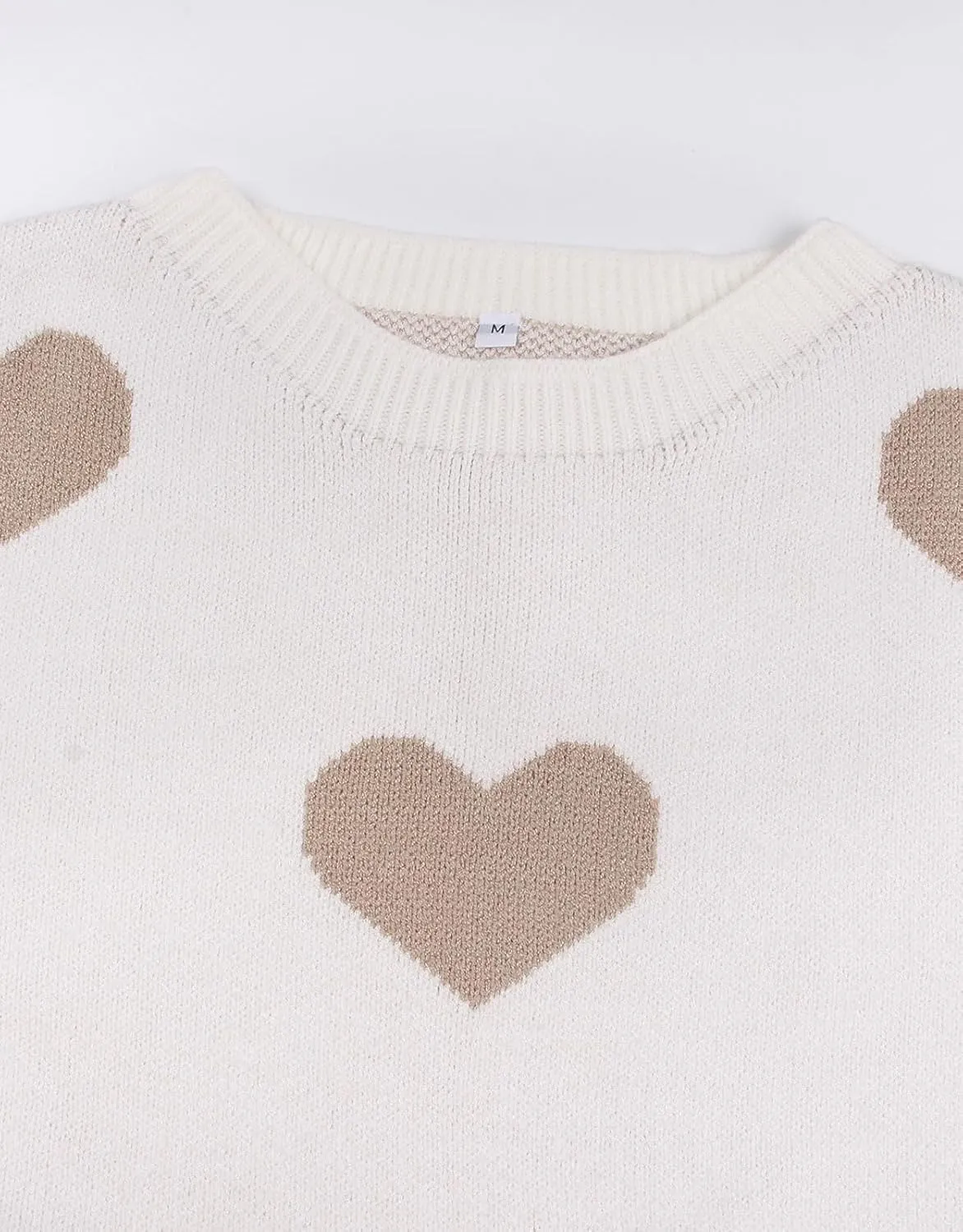 Alsol Lamesa Women's Cute Heart Sweater Pullover Long Sleeve Crewneck Casual Knitted Sweaters
