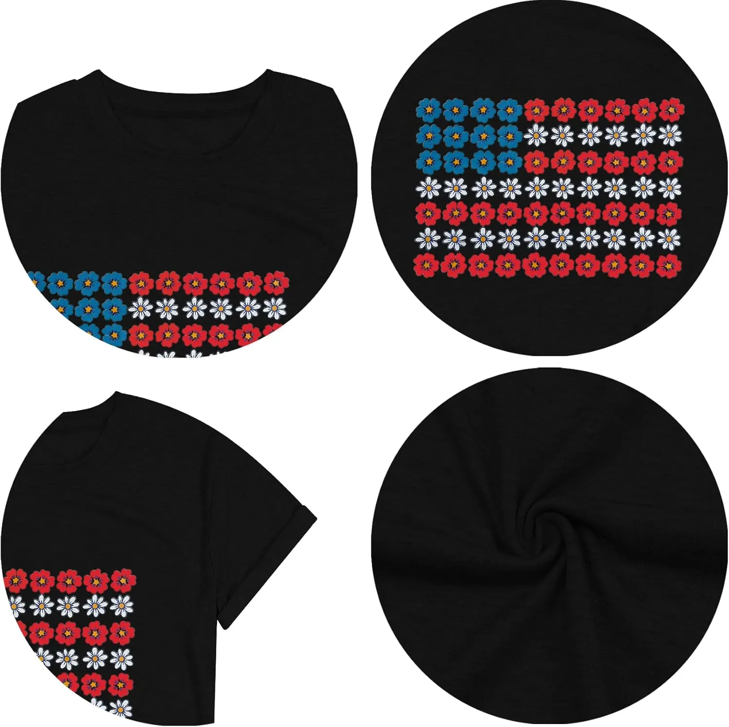 American Flag Shirts for Women 4th of July Tops USA Print T Shirt Casual Short Sleeve American Proud T-Shirt Tops