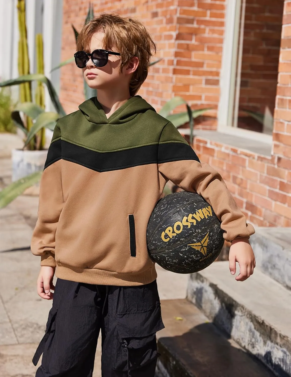 Arshiner Boy's Color Block Pullover Fleece Hoodie Long Sleeve Casual Sweatshirt with Pocket Age 3-13 Years