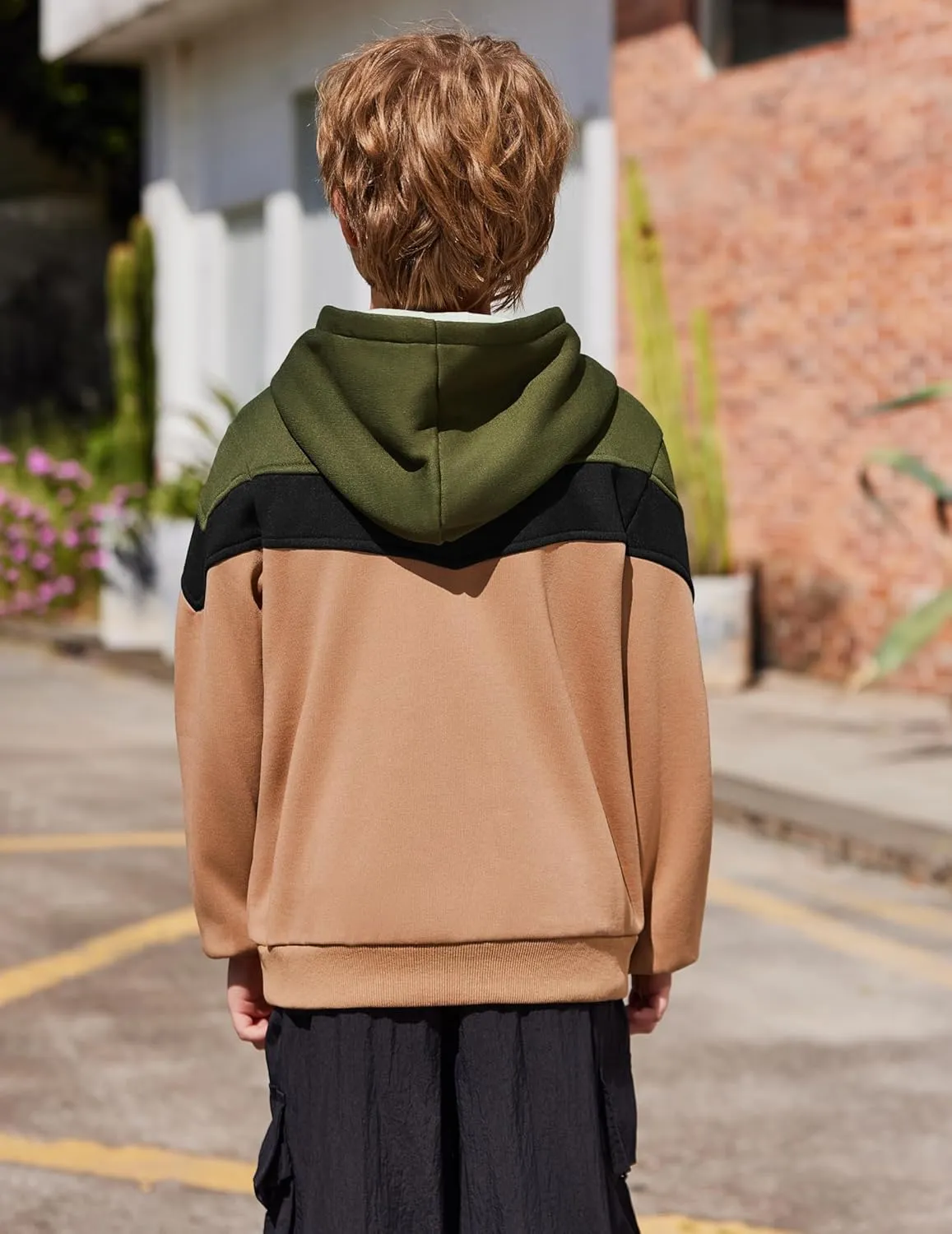Arshiner Boy's Color Block Pullover Fleece Hoodie Long Sleeve Casual Sweatshirt with Pocket Age 3-13 Years