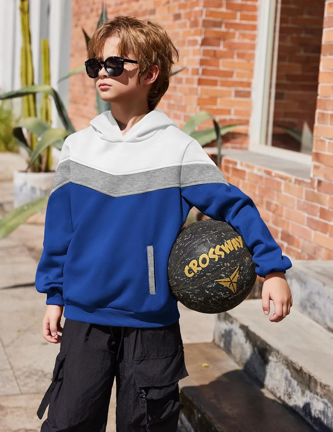 Arshiner Boy's Color Block Pullover Fleece Hoodie Long Sleeve Casual Sweatshirt with Pocket Age 3-13 Years