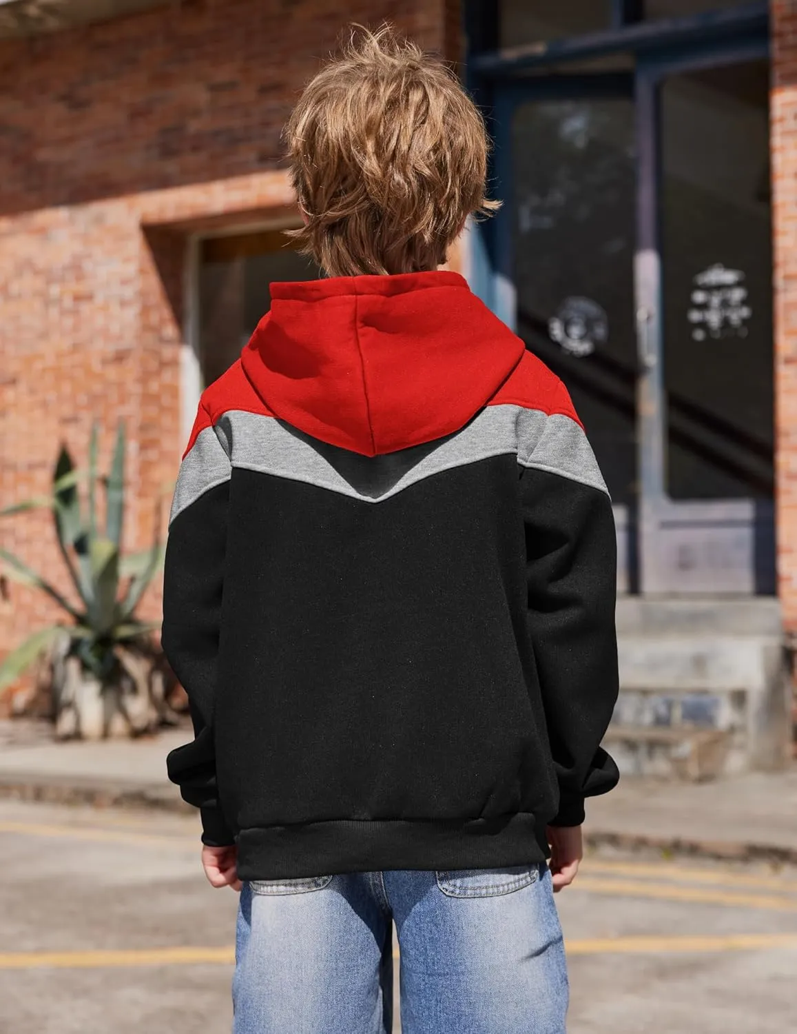 Arshiner Boy's Color Block Pullover Fleece Hoodie Long Sleeve Casual Sweatshirt with Pocket Age 3-13 Years