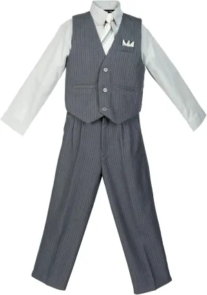 Avery Hill Boys' 4-Piece Pinstripe Vest Set, Sizes 6M-20