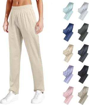 Beeswan Pants for Women Over 50,Stretch Active - Women's Ultra Stretch Quick Drying Breathable Straight Leg Pants
