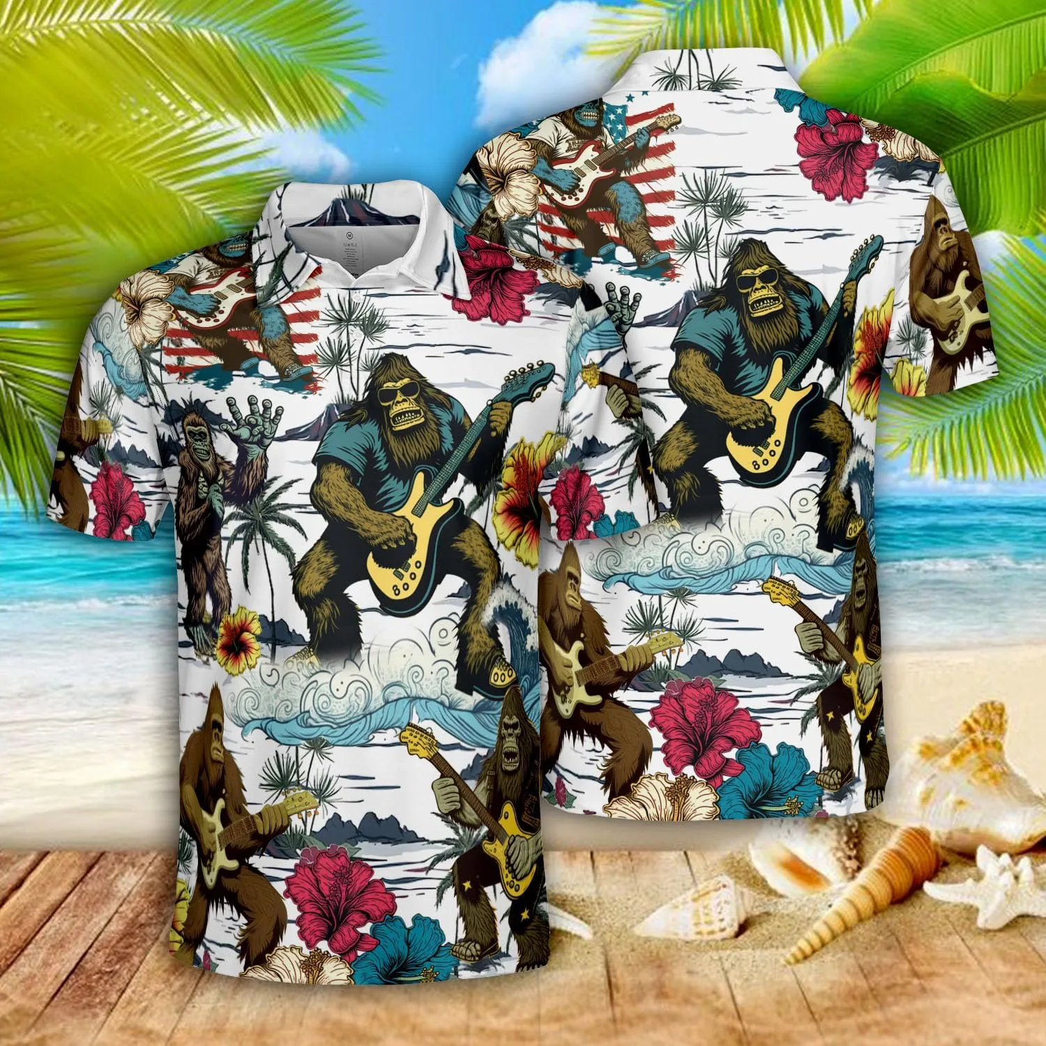 Bigfoots Polo Shirts for Men - Bigfoots Lovers Stylish Mens Goft Shirt Casual Short Sleeve Button Down Outfit Set 60