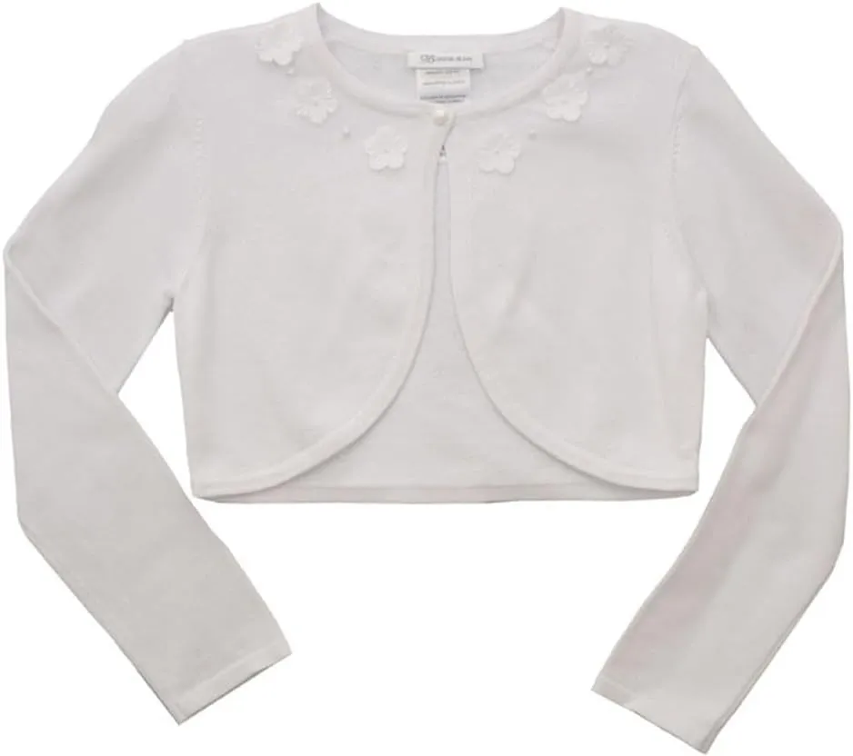 Bonnie Jean Girl's White Sweater Cardigan
