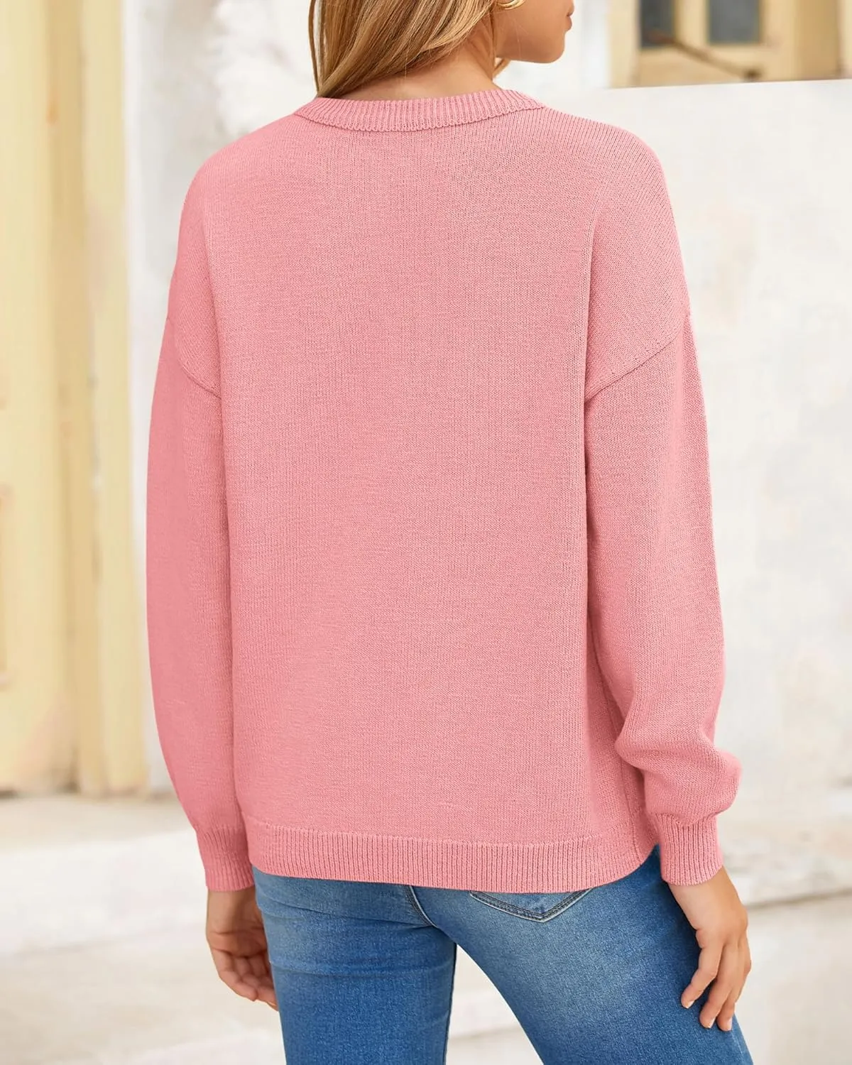 BTFBM Womens Loose Pullover Sweaters Fall Winter Clothes 2025 Crewneck Slouchy Sweater Long Sleeve Casual Knitted Tops