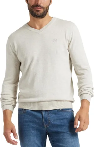 Chaps Men's Casual V Neck Sweater - Ribbed Knit Slim Fit Long Sleeve Pullover Top for Men (M-2XL)