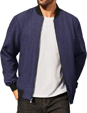 COOFANDY Men's Casual Varsity Jacket Vintage Lightweight Bomber Jackets Zip Up Fashion Coat