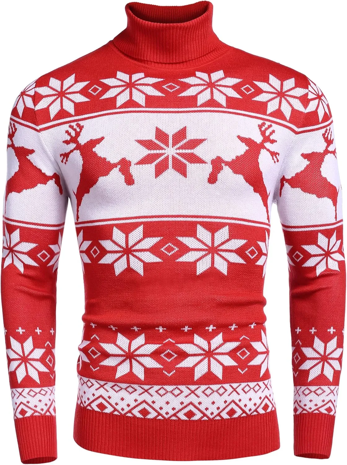 COOFANDY Men's Slim Fit Turtleneck Sweater Casual Knitted Twisted Pullover Solid Sweaters
