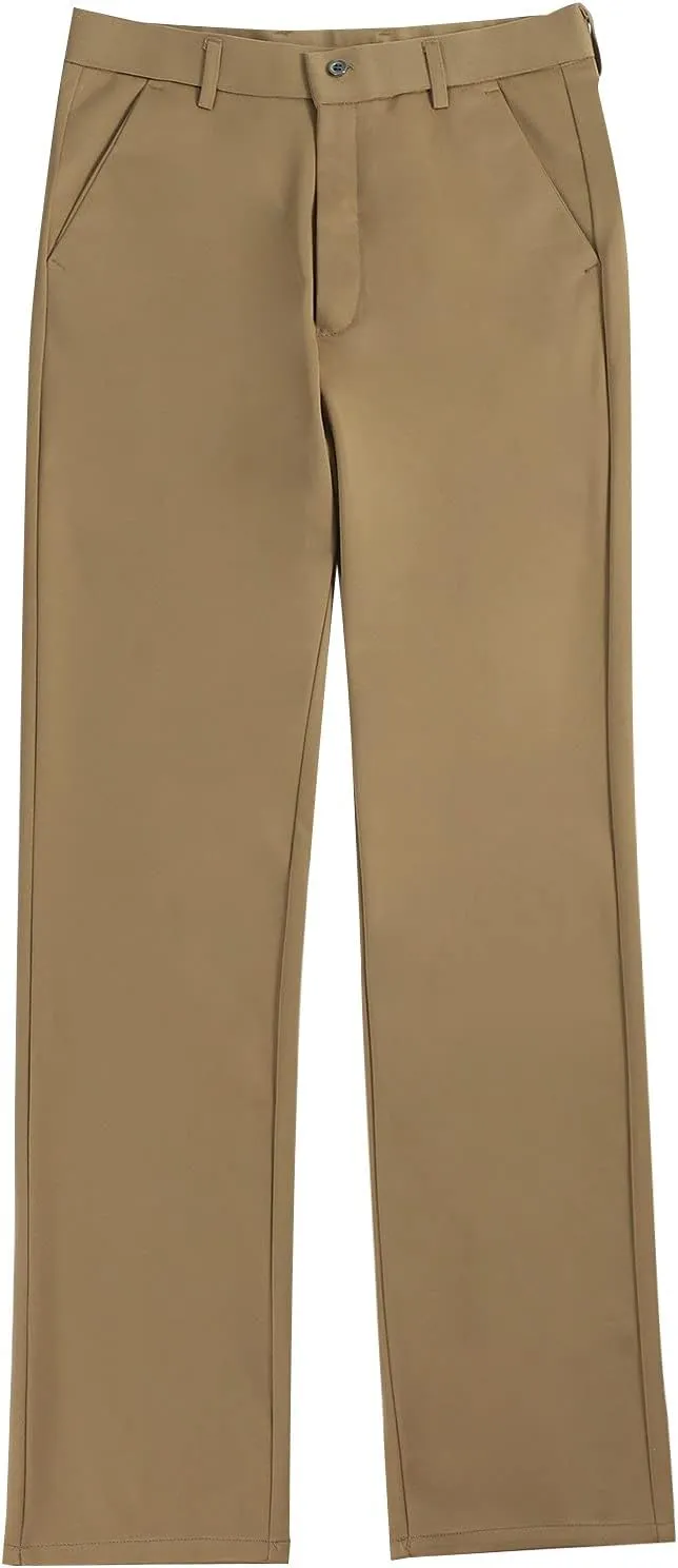 CRNTCEM Business Suit Pant for Men Slim Fit Front Flat Casual Dress Pants Straight Leg Black Office Work Chino Pants