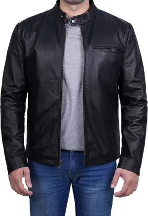 Decrum Leather Jacket Men - Casual Stylish Cowhide Leather Jackets for Men