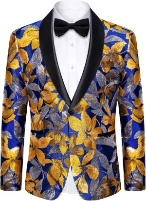 DiBanGu Mens Blazer One Button Shawl Lapel Tuxedo Sport Coat Casual Dress Suit Jacket for Men Wedding Party Prom