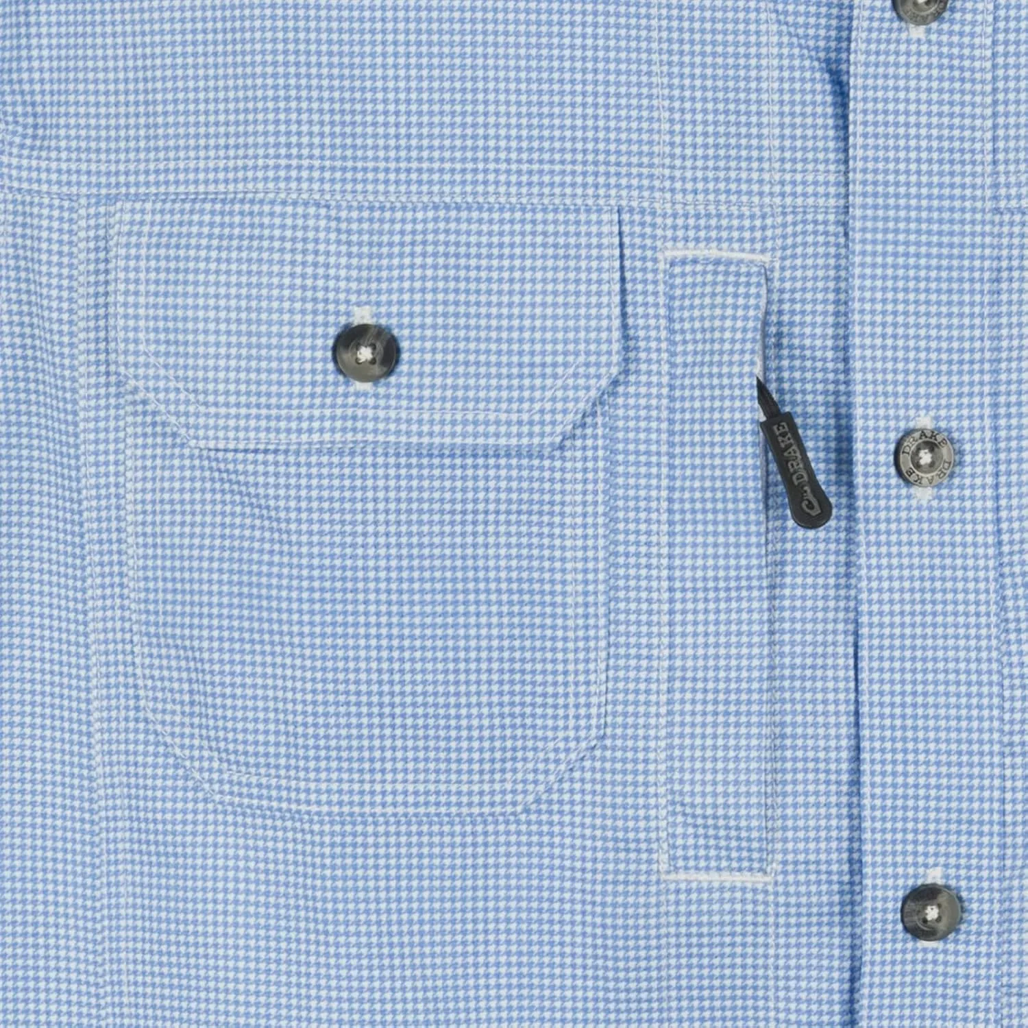 Drake Waterfowl Men's Frat Houndstooth Check Long Sleeve Moisture-Wicking Quick-Drying Button-Down Shirt