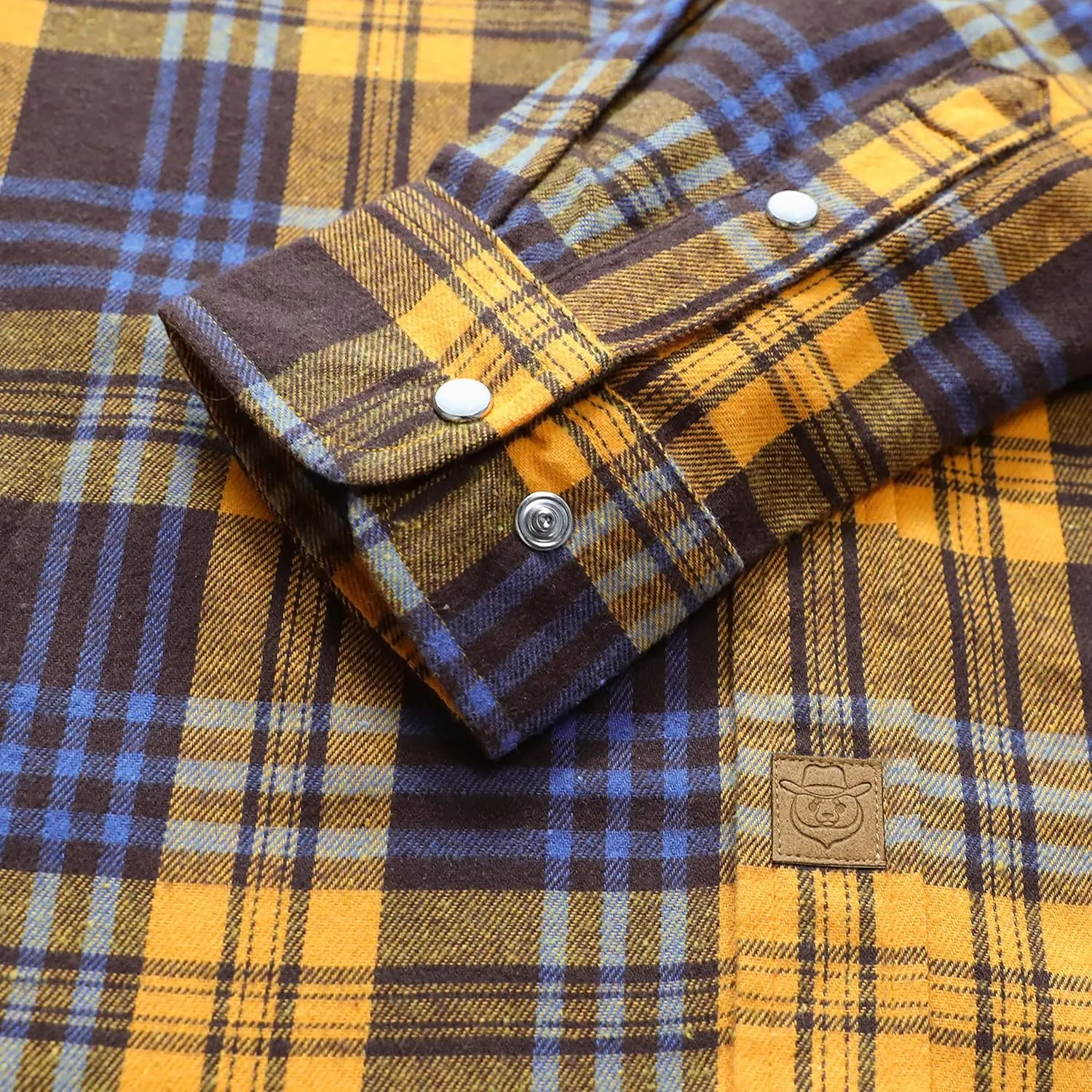 Dubinik Flannel Shirt for Men Western Cowboy Pearl Snap Shirts for Men Long Sleeve Vintage Buttons Down Plaid Shirt