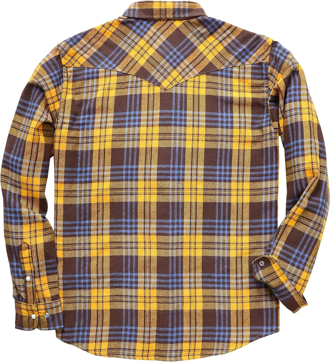 Dubinik Flannel Shirt for Men Western Cowboy Pearl Snap Shirts for Men Long Sleeve Vintage Buttons Down Plaid Shirt