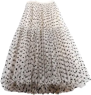 Elastic High Waist A-Line Skirt Party Beach Mid-Length Pleated Skirt