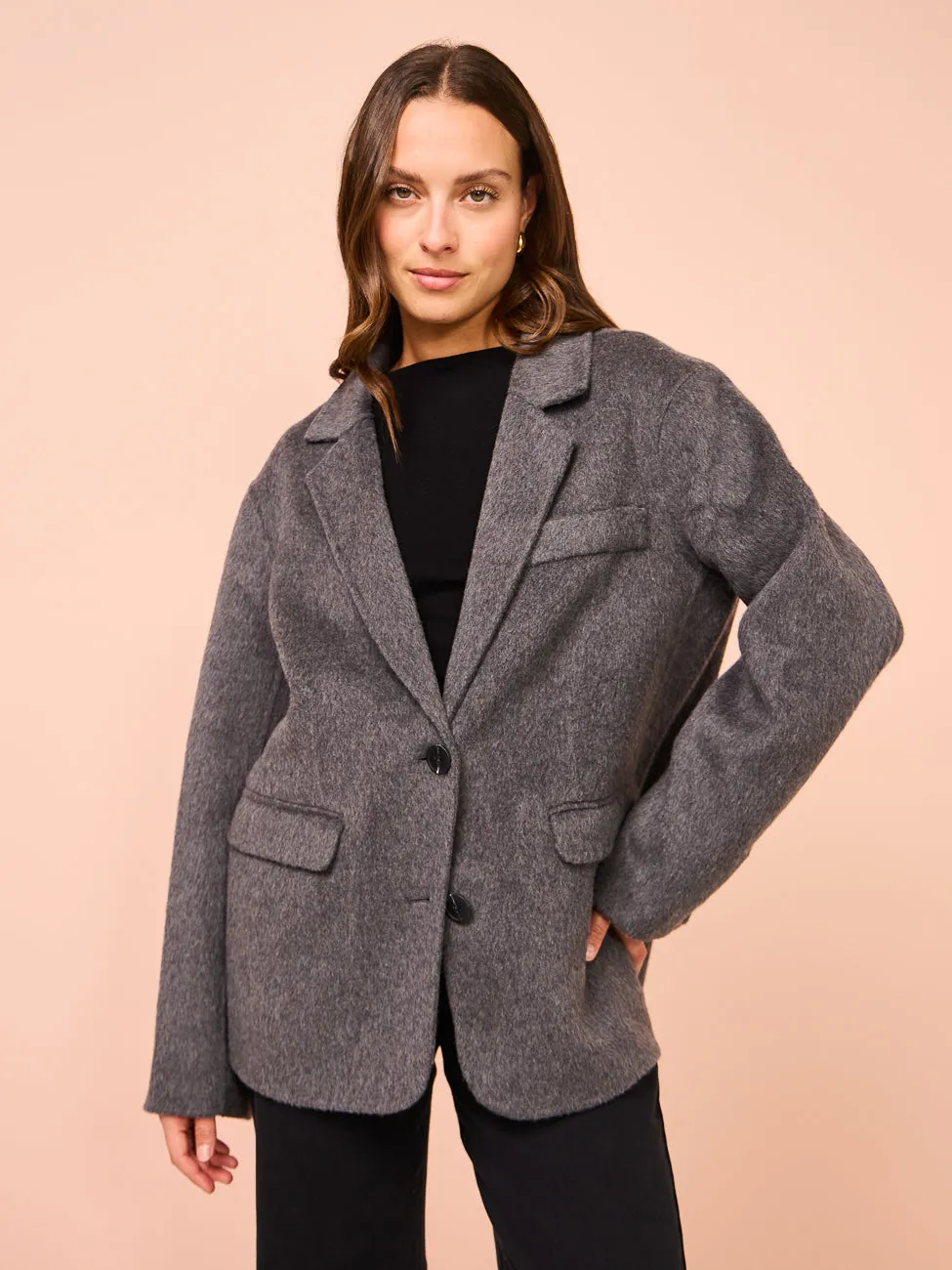 Elka Collective Santi Blazer in Charcoal Marle