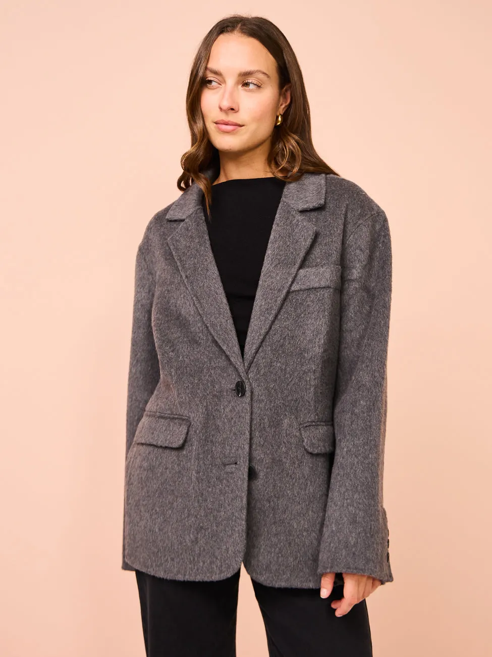 Elka Collective Santi Blazer in Charcoal Marle