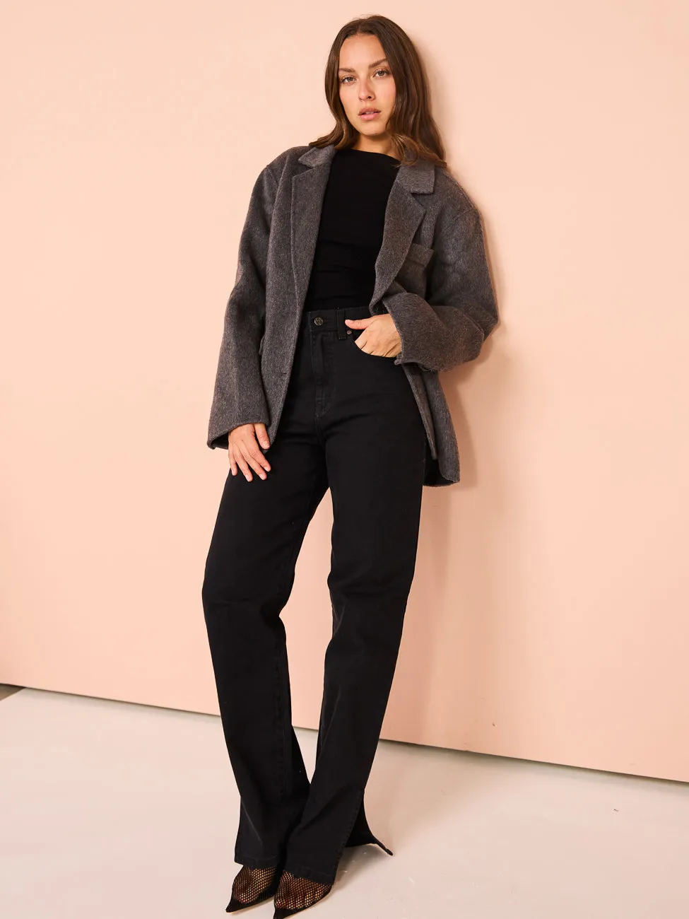 Elka Collective Santi Blazer in Charcoal Marle
