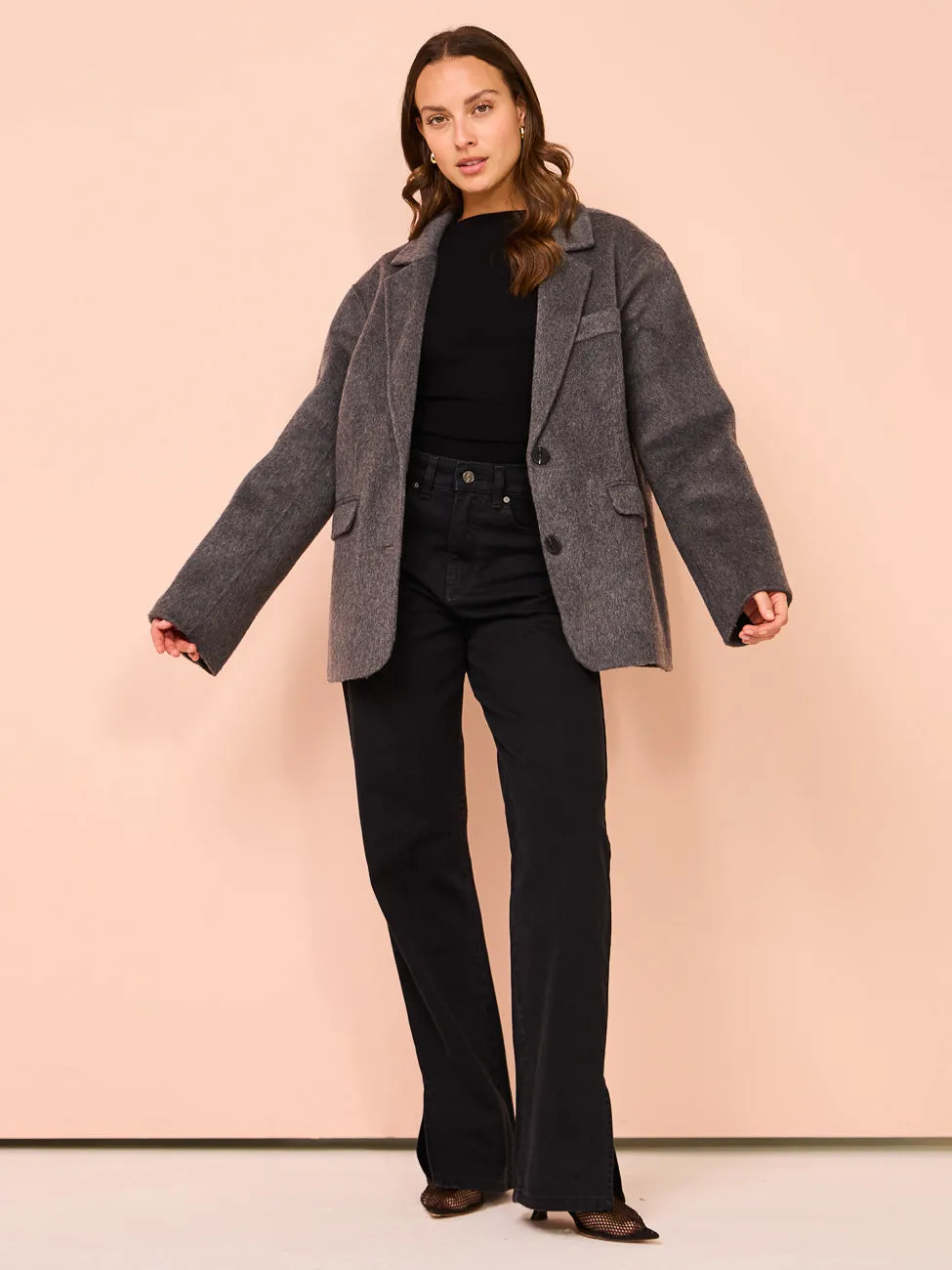 Elka Collective Santi Blazer in Charcoal Marle