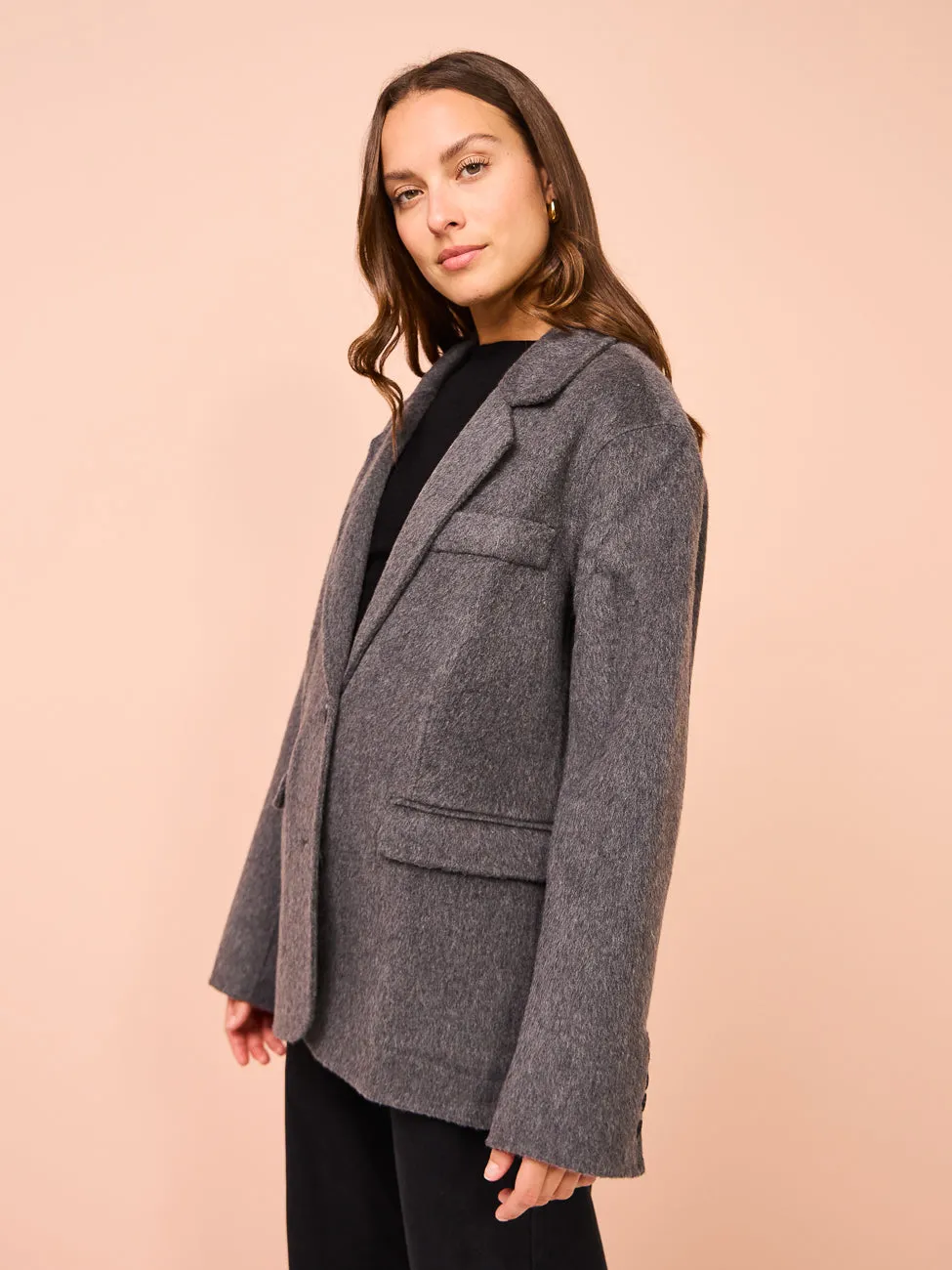 Elka Collective Santi Blazer in Charcoal Marle