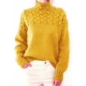 Fashion Cable Braided Turtleneck Sweater