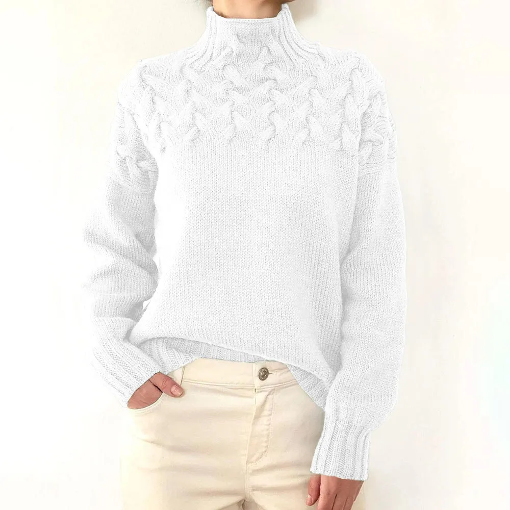 Fashion Cable Braided Turtleneck Sweater