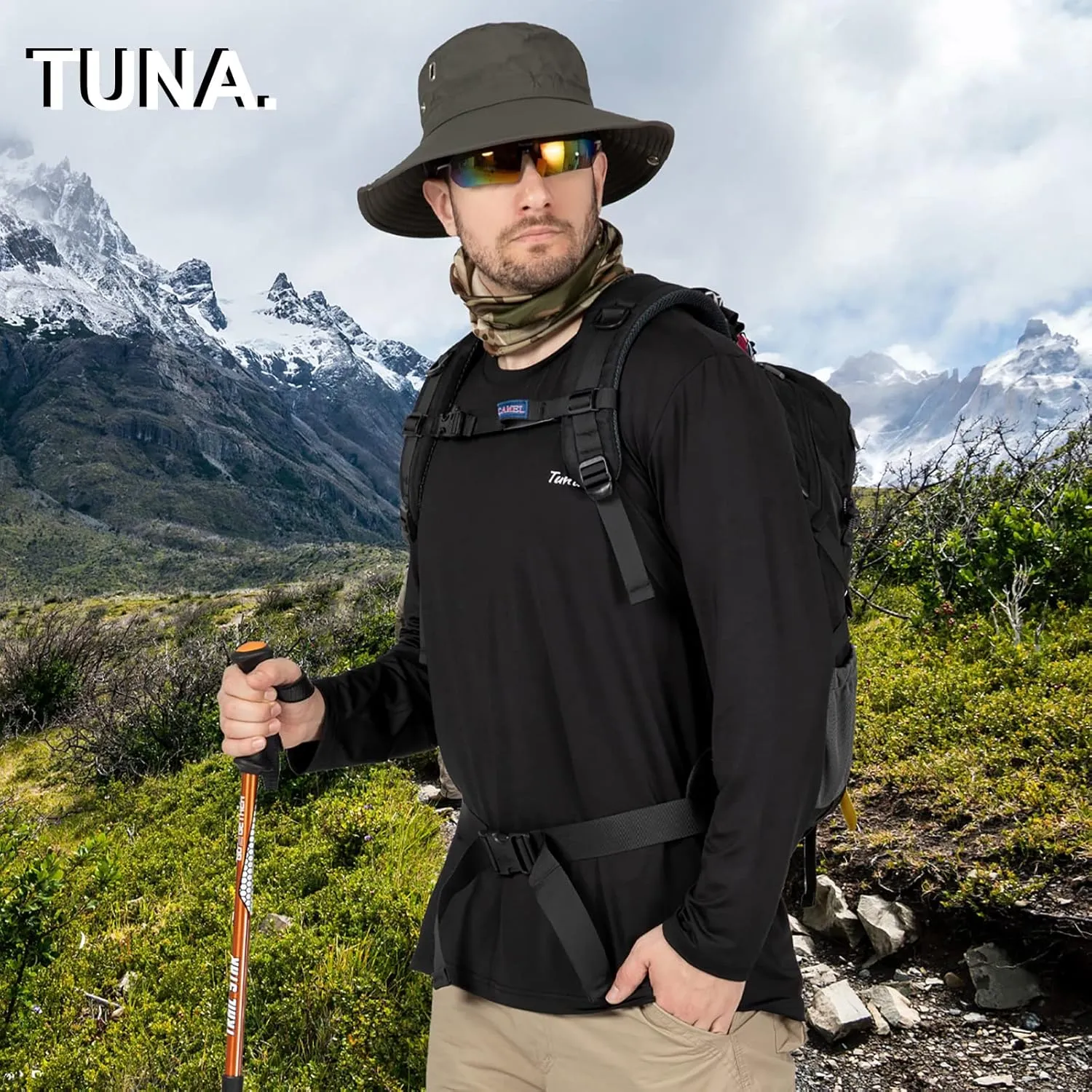 Fishing Shirts for Men Long Sleeve UPF 50  UV Sun Protection Quick Dry Rash Guard Hiking Running Walking Shirt