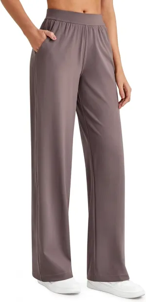 G4Free ShiftReady Women Trousers Yoga Pants with Pockets Wide Leg Stretchy Dress Pant Work Slack Petite/Regular/Tall