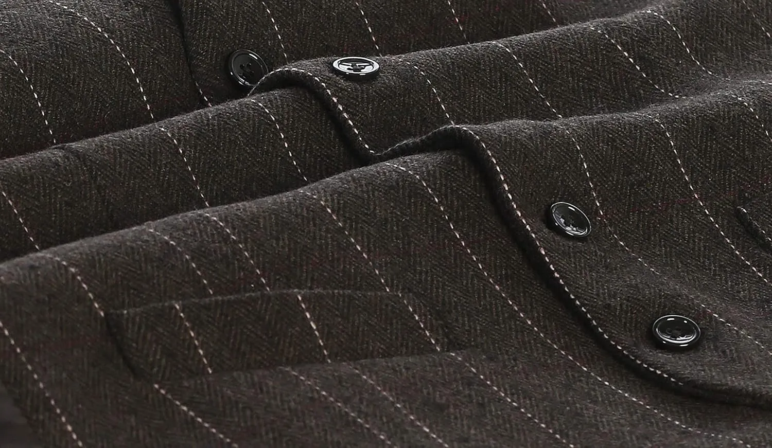 Gioberti Men's 5 Button Slim Fit Formal Herringbone Tweed Suit Vest