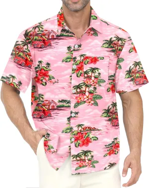 Hawaiian Shirt for Men with Pocket - Button Down Wrinkle-Resistant for Beach, Pool Parties (S-4XL)