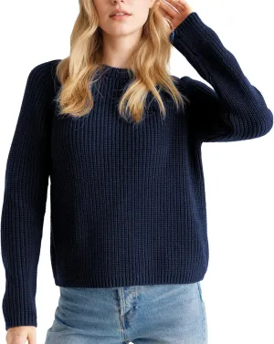 Hixiaohe Women's Sweater 2025 Fall Fisherman Knit Pullover Cascual Solid Color Crewneck Long Sleeve Sweater Top