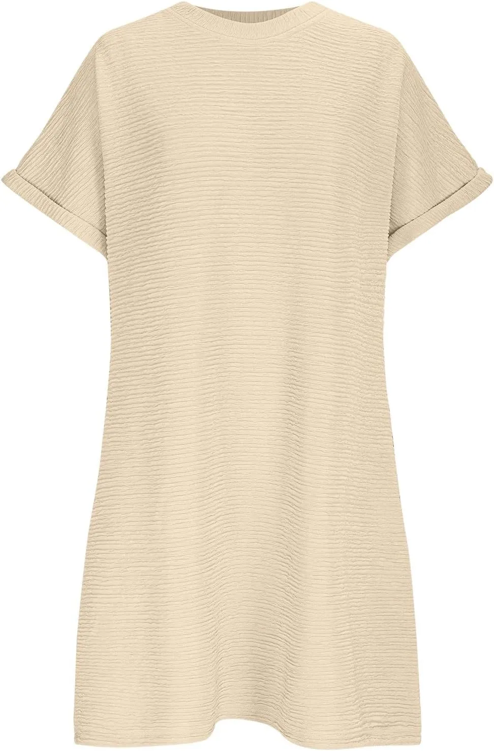 hlysgo Dress for Women 2025 Summer Loose Comfy Beach Mini Dress Casual Short Sleeve Crew Neck Going Out Dresses with Pockets