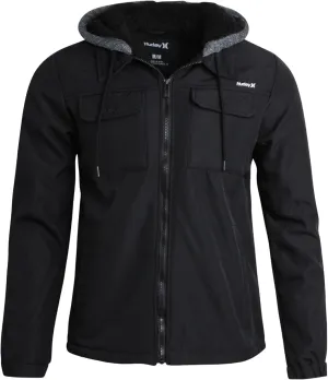Hurley Men's Voyager Jacket - Warm Insulated Fleece Jacket with Cozy Sherpa Lining - Lightweight Hooded Jacket for Men (S-XL)