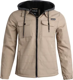 Hurley Men's Voyager Jacket - Warm Insulated Fleece Jacket with Cozy Sherpa Lining - Lightweight Hooded Jacket for Men (S-XL)