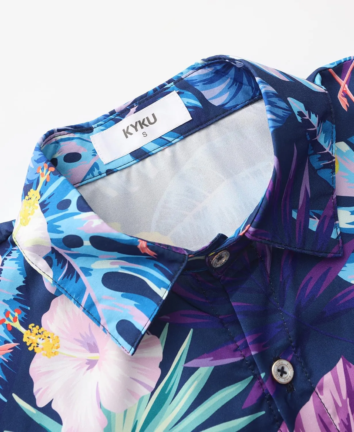 KYKU Hawaiian Shirt for Men: Beach Vacation Summer Short Sleeve Button Down Mens Shirts Casual Stylish